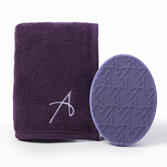 Oval Brush Cleaning Pad and Drying Towel Set